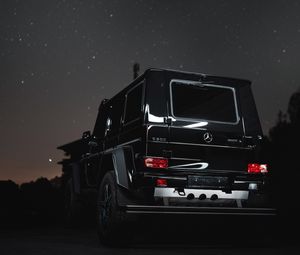 Превью обои mercedes g500, mercedes, джип, внедорожник, автомобиль, ночь