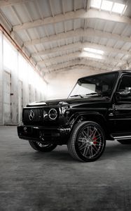 Превью обои mercedes g-class, mercedes, автомобиль, внедорожник, черный, вид сбоку