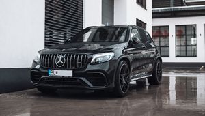 Превью обои mercedes, машина, вид спереди, черный