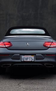 Превью обои mercedes, машина, вид сзади, фары