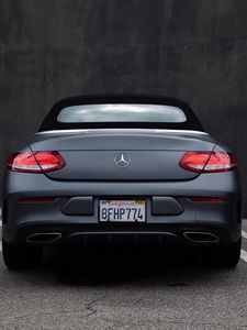 Превью обои mercedes, машина, вид сзади, фары