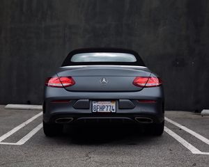 Превью обои mercedes, машина, вид сзади, фары