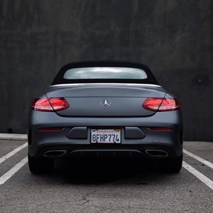 Превью обои mercedes, машина, вид сзади, фары