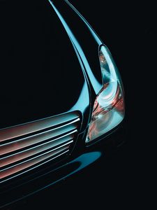 Превью обои mercedes, передний бампер, фара