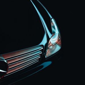 Превью обои mercedes, передний бампер, фара