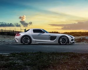 Превью обои mercedes sls, black series, renntech