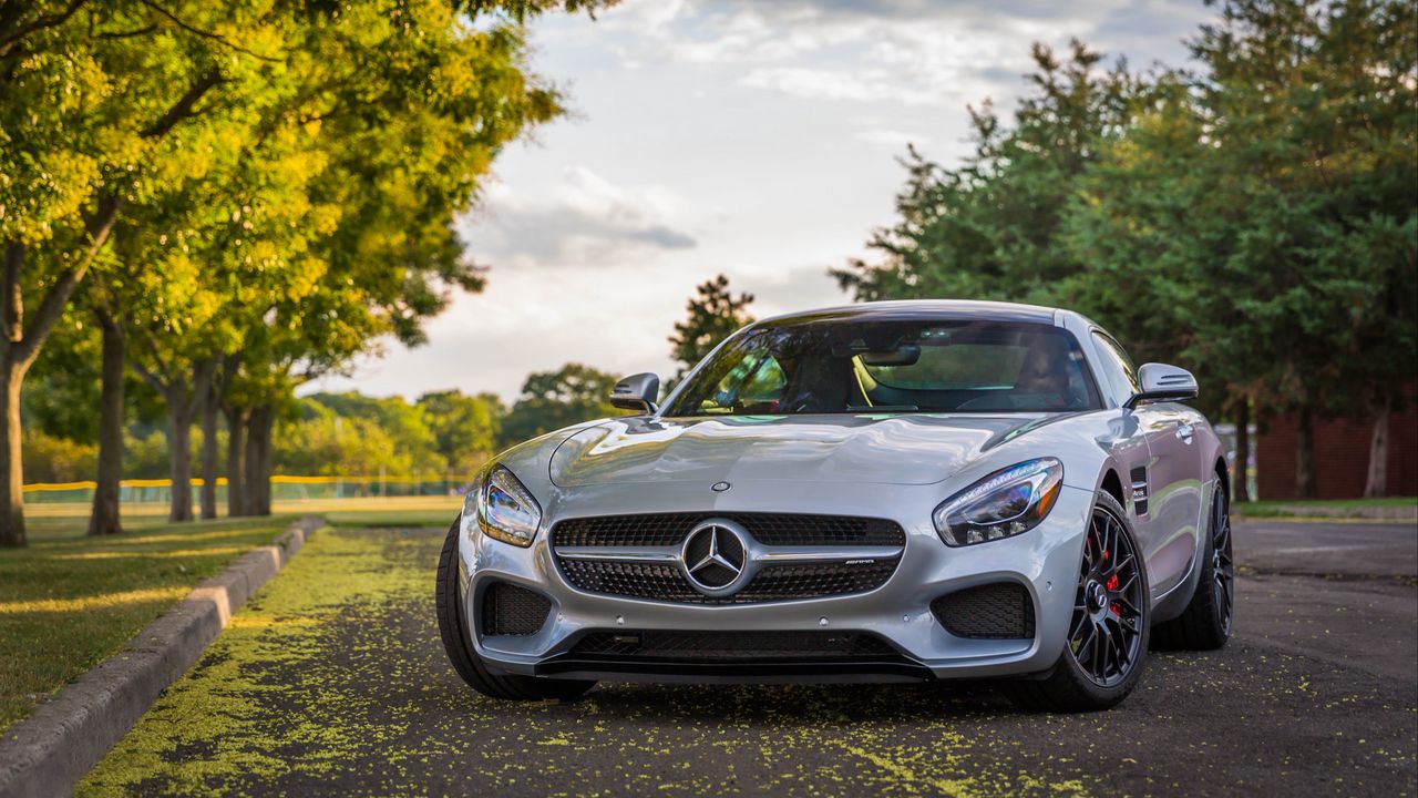 Обои mercedes-amg gt s, mercedes-benz, серебристый, вид сбоку