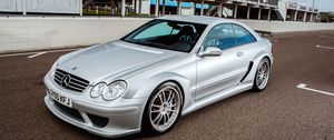 Превью обои mercedes-benz, amg, clk-class, серебристый, вид сбоку