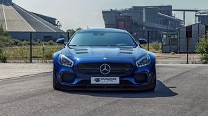 Превью обои mercedes-benz, amg gt, синий, вид спереди