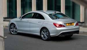 Превью обои mercedes-benz, cla 180, вид сзади, серебристый