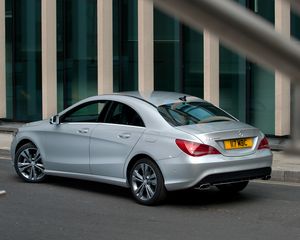 Превью обои mercedes-benz, cla 180, вид сзади, серебристый