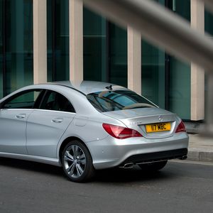 Превью обои mercedes-benz, cla 180, вид сзади, серебристый