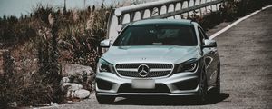 Превью обои mercedes-benz cla-class, mercedes-benz, mercedes, вид спереди, автомобиль, фары