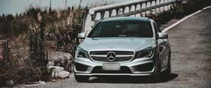 Превью обои mercedes-benz cla-class, mercedes-benz, mercedes, вид спереди, автомобиль, фары