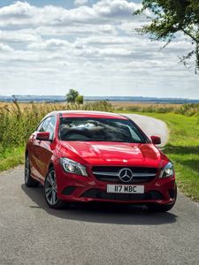 Превью обои mercedes-benz, cla-class, x117, красный