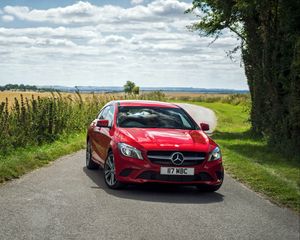 Превью обои mercedes-benz, cla-class, x117, красный