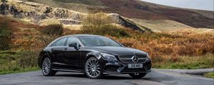 Превью обои mercedes-benz, cls 350, черный, вид сбоку