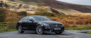 Превью обои mercedes-benz, cls 350, черный, вид сбоку