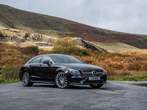 Превью обои mercedes-benz, cls 350, черный, вид сбоку