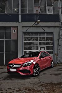 Превью обои mercedes-benz cls-class, mercedes, машина, красный, вид сбоку, городской