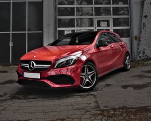 Превью обои mercedes-benz cls-class, mercedes, машина, красный, вид сбоку, городской