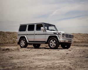Превью обои mercedes-benz g500, mercedes, машина, внедорожник, серый, бездорожье
