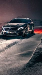 Превью обои mercedes-benz, gla, кроссовер, зима, снег, концепт