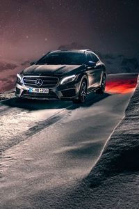 Превью обои mercedes-benz, gla, кроссовер, зима, снег, концепт