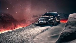 Превью обои mercedes-benz, gla, кроссовер, зима, снег, концепт