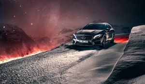 Превью обои mercedes-benz, gla, кроссовер, зима, снег, концепт