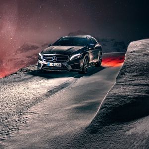 Превью обои mercedes-benz, gla, кроссовер, зима, снег, концепт