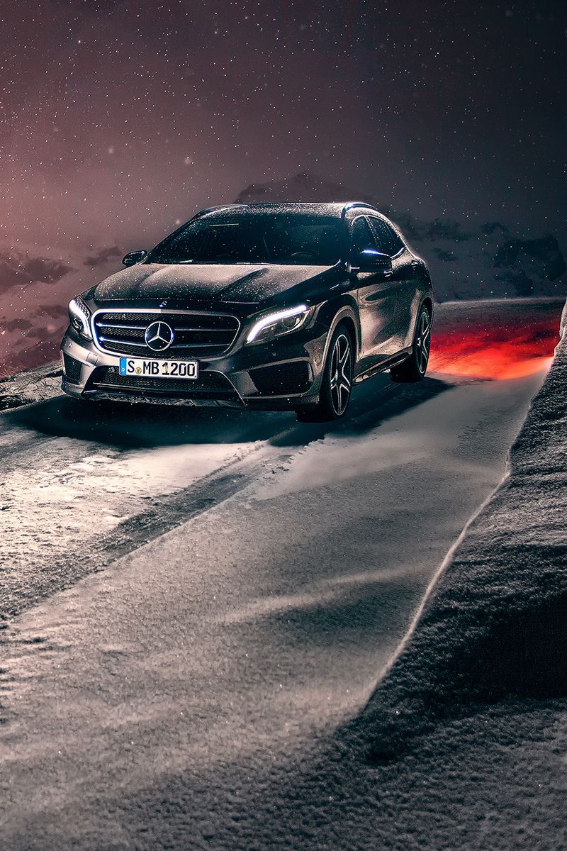 Скачать 800x1200 mercedes-benz, gla, кроссовер, зима, снег, концепт обои,  картинки iphone 4s/4 for parallax