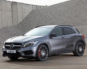 Превью обои mercedes-benz, gla-class, x156, серебристый, вид сбоку