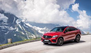 Превью обои mercedes-benz, gle 450, amg, 4matic, купе, красный