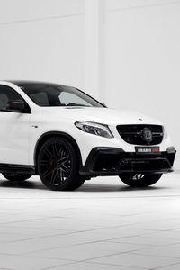 Превью обои mercedes-benz, gle-class, brabus, amg, белый, вид сбоку