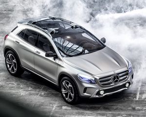 Превью обои mercedes-benz, glk, фары, кроссовер, концепт, серебристый