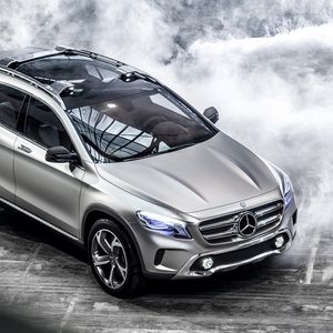 Превью обои mercedes-benz, glk, фары, кроссовер, концепт, серебристый