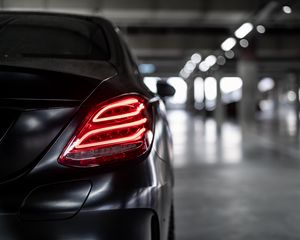 Превью обои mercedes-benz, mercedes, фара, вид сзади, автомобиль