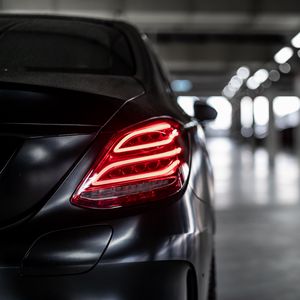 Превью обои mercedes-benz, mercedes, фара, вид сзади, автомобиль