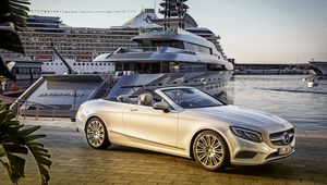 Превью обои mercedes-benz, s 500, a217, серебристый, вид сбоку, кабриолет, hdr