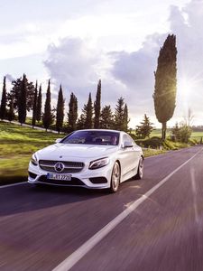 Превью обои mercedes-benz, s-class, coupe, скорость, движение