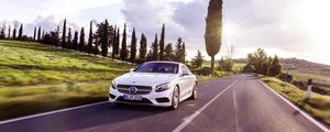 Превью обои mercedes-benz, s-class, coupe, скорость, движение