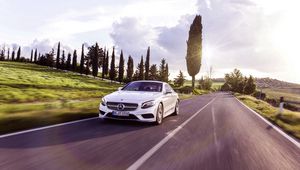 Превью обои mercedes-benz, s-class, coupe, скорость, движение