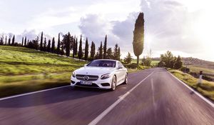 Превью обои mercedes-benz, s-class, coupe, скорость, движение