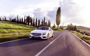 Превью обои mercedes-benz, s-class, coupe, скорость, движение