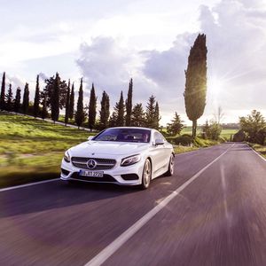 Превью обои mercedes-benz, s-class, coupe, скорость, движение