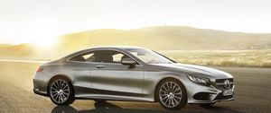 Превью обои mercedes-benz, s-class, coupe, вид сбоку, серебристый