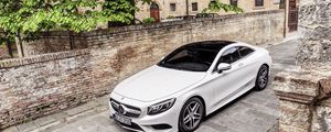 Превью обои mercedes-benz, s-class, coupe, белый