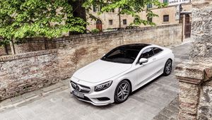 Превью обои mercedes-benz, s-class, coupe, белый