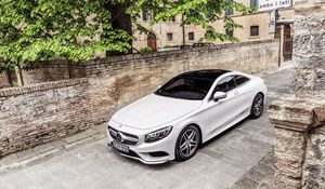 Превью обои mercedes-benz, s-class, coupe, белый